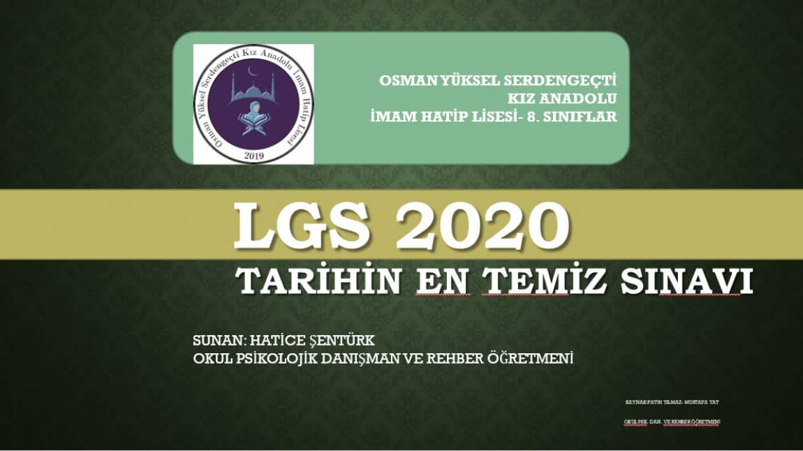 2020 LGS - TARİHİN EN TEMİZ SINAVI